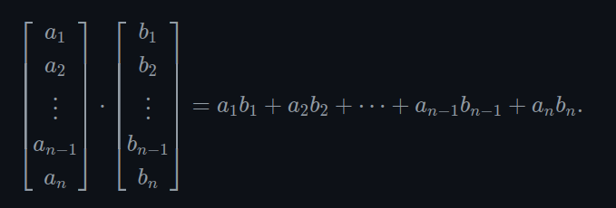 Dot product formula